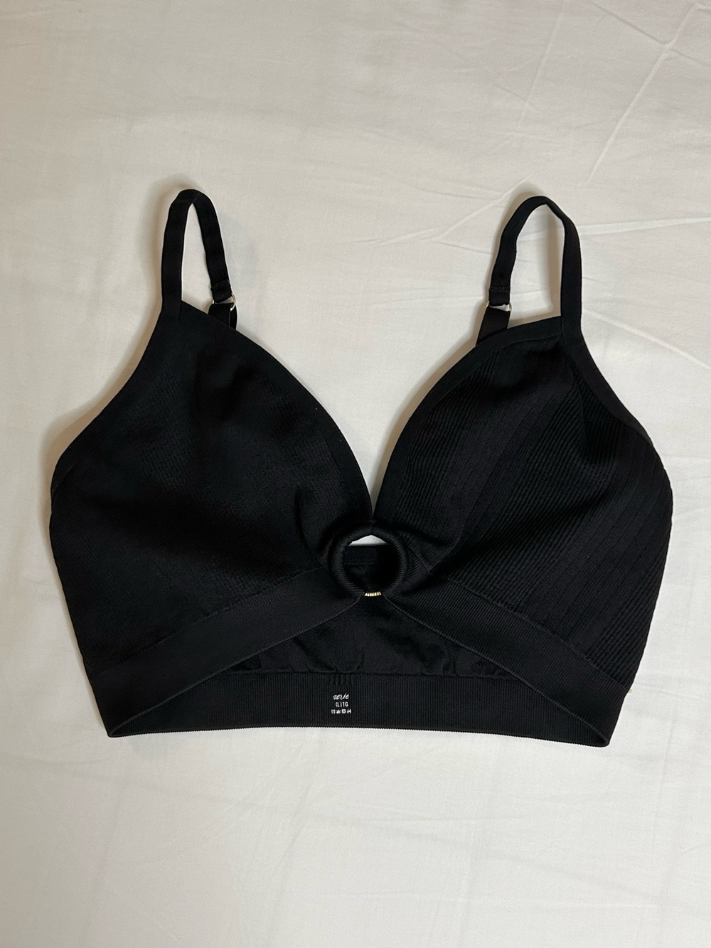 Aerie Black Ring-Front Bralette